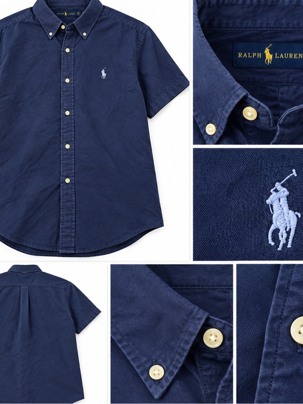 Ralph Lauren Men’s Navy Short-Sleeve Oxford Shirt